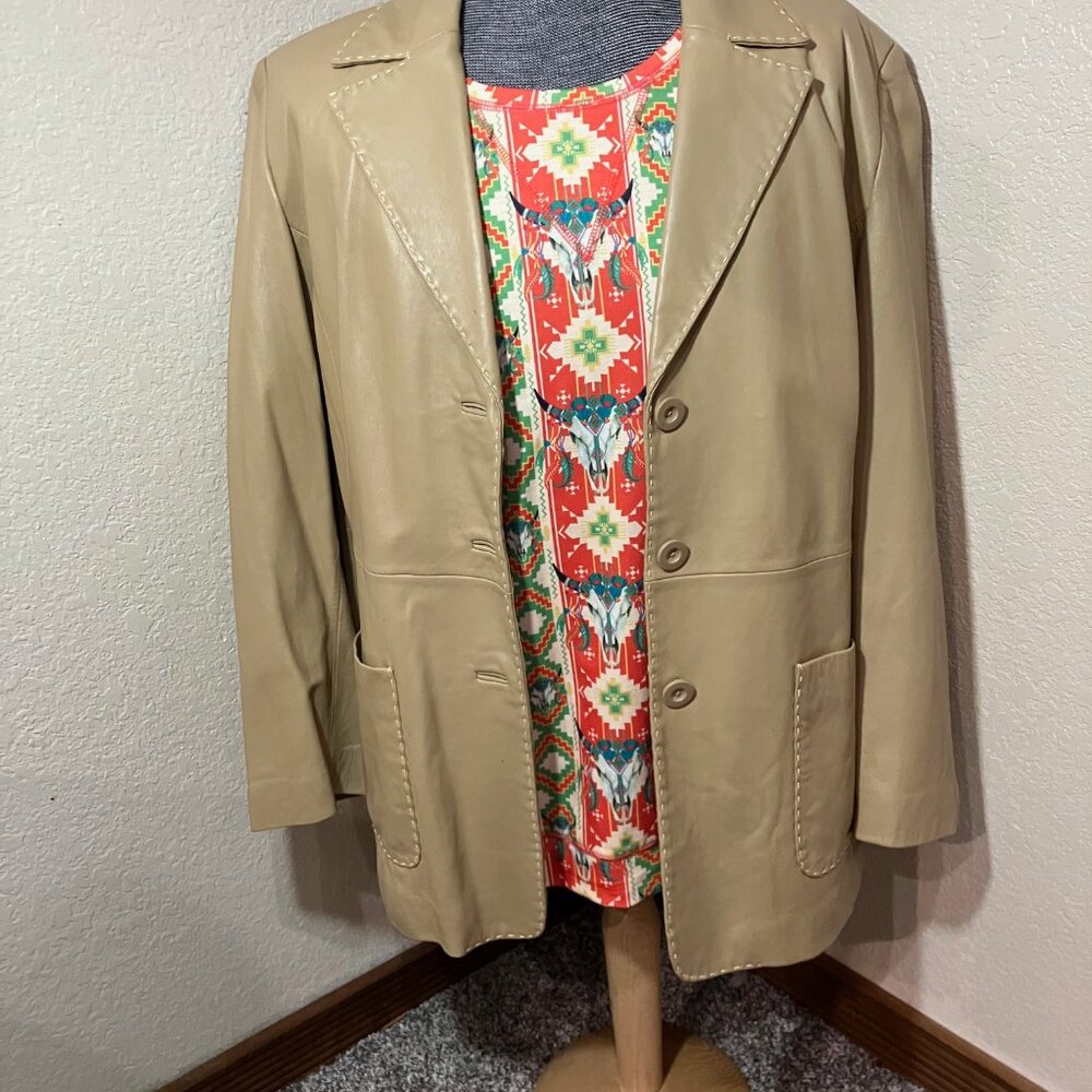 Terry Lewis Soft Leather Jacket/Coat Womens‎ Large Classic Luxuries Vintage